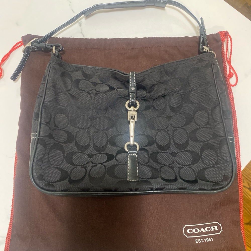 Coach Black Signature Shoulder Bag